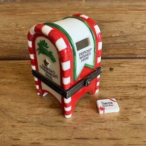 Santa's Mailbox With Letter Porcelain Hinged Box MIDWEST Deposit Wishes Here